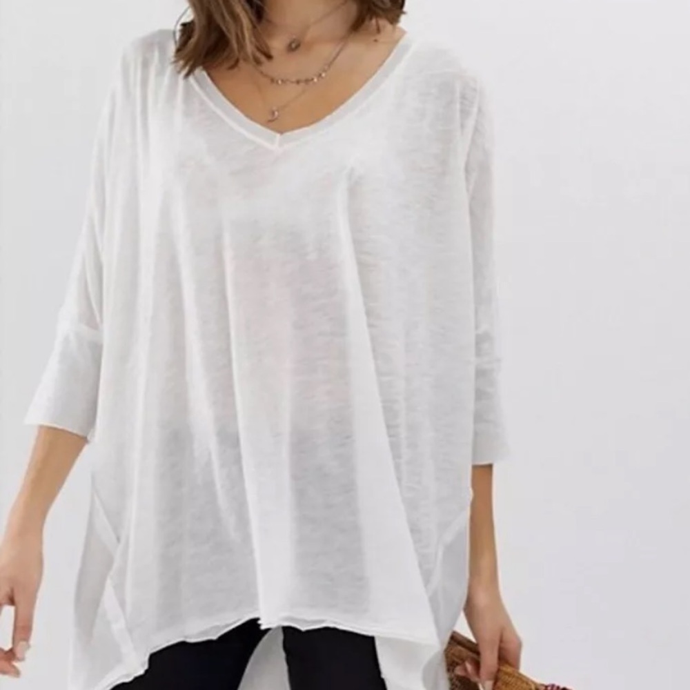 We The Free Free People Catch Waves Burnout Tee Women's Green V-Neck Top Size XS - Picture 8 of 13